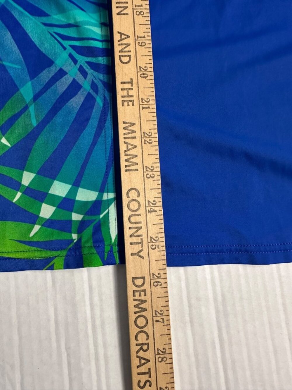 Lands' End Long Sleeve Rash Guard Swim Shirt Blue Green Palm UPF 50 Plus Size 2X - Picture 9 of 10